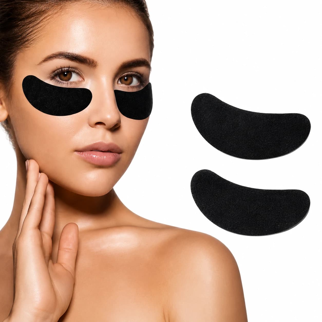 Pads Pretos Descartáveis para Extensão de Cílios – Proteção UV