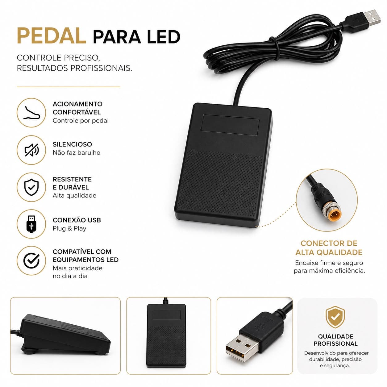 Pedal para Equipamento LED – Compatível com JM-200